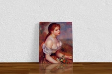 Pierre-Auguste Renoir "Young Girl with Daisies" Canvas Print Wall Art Home Decor