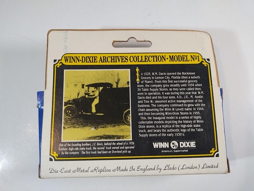 Vintage Winn Dixie Diecast 1925 Graham Truck Original Box Lledo Made In England - Picture 3 of 7