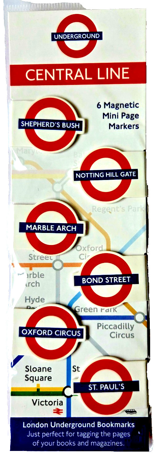 London Underground CENTRAL LINE Tube Train Station Sign Mini Magnetic Bookmarks