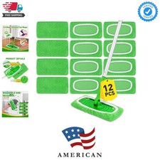 12Pcs Reusable Microfiber Mop Pads Compatible with Sweeper Mops,Dry Sweeping ...