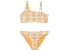 Roxy L108768 Kids Orange Wavy Flower Crop Top Set Size 14