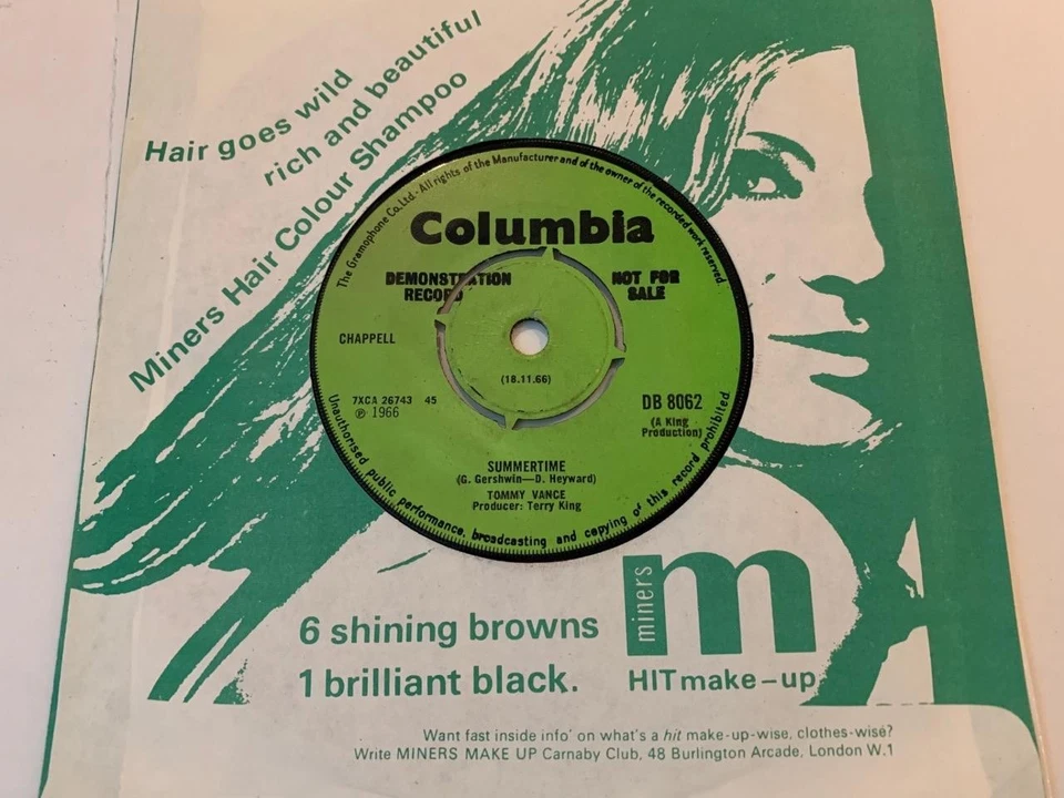 TOMMY VANCE Off The Hook ROLLING STONES 1966 UK DEMO Columbia DB8062 VG+ - Image 2 of 2