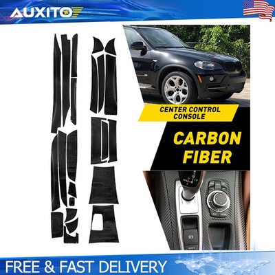 For BMW X5 E70 X6 E71 2008-2014 22Pcs 3D Carbon Fiber Pattern Trim Decor Kit