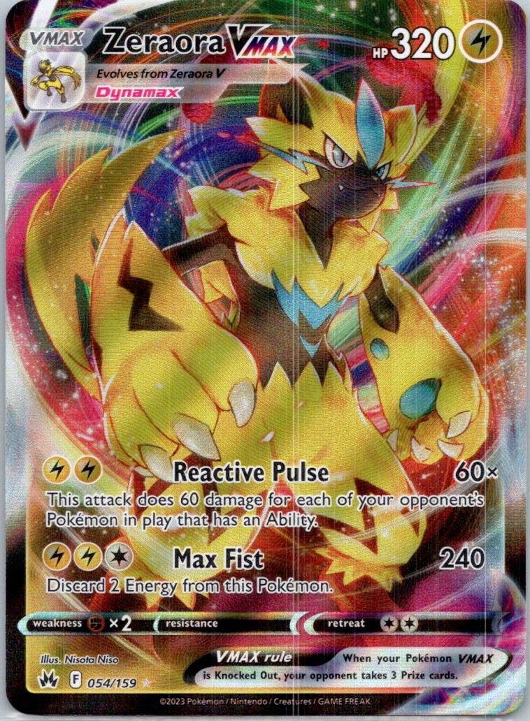 Zeraora VMAX Holo Ultra Rare Crown Zenith 054/159 NM