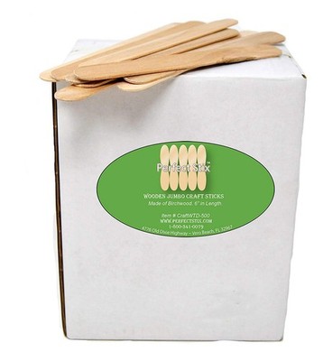 - PS-Jumbo Craft-200 6'' Jumbo Wooden Craft Sticks - Pack of 200ct