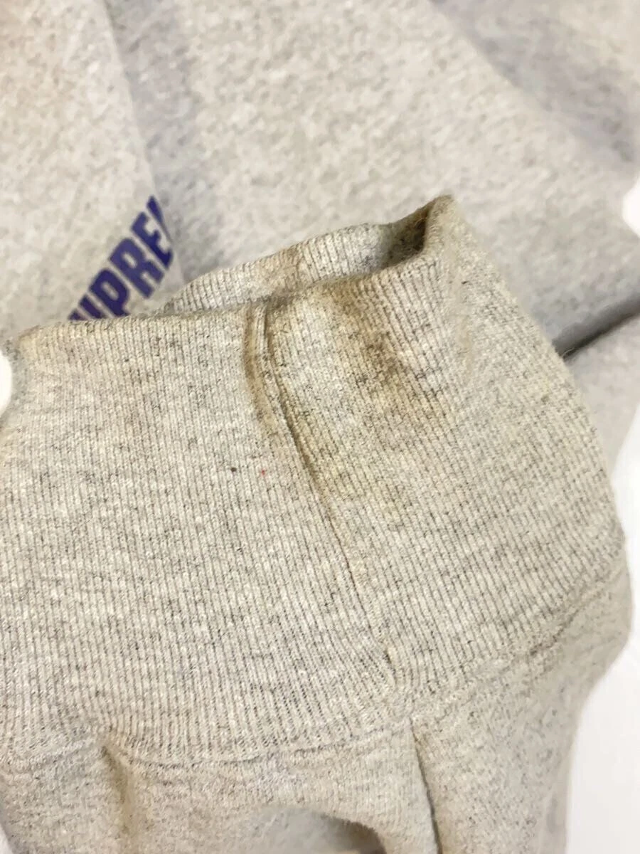 Felpa Supreme con cappuccio L cotone grigio usata