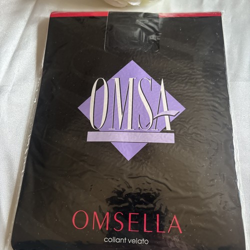 COLLANT Pantyhose Strumpfhosen OMSELLA Più Velato VINTAGE PUNTA TALLONE T1 Nero - Foto 5 di 7