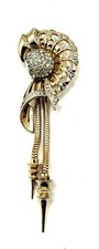 Vintage Signed MB Marcel Boucher Rhinestone Dangle Fur Clip 4