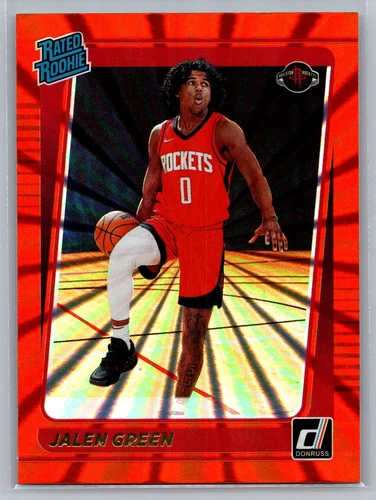 2021-22 Donruss Holo Orange Laser Jalen Green #209 Houston Rockets Rookie