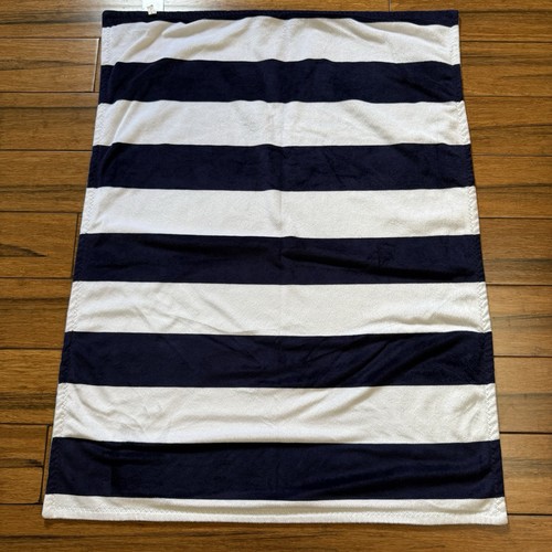 Lambs & Ivy Blanket Boats Nautical Theme Sailboats Blue White Stripes Sailing - Picture 4 of 8