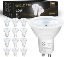 GU10 LED Light Bulbs, Dimmable GU10 Bulb Replacement for Track Lighting, 5.5W Eq