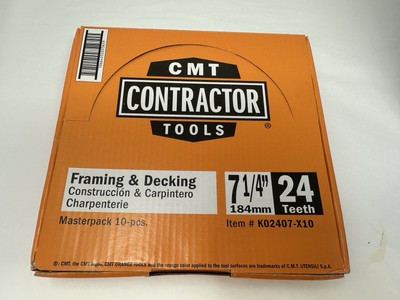 10 Pack of CMT ITK Contractor Framing/Decking Saw Blades Masterpack, 7-1/4 x 24