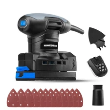 Hammerhead 1.4-Amp Multi-Function Detail Sander with 12pcs Sandpaper, Dust Co...