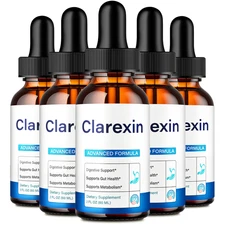Clarexin Liquid Drops, Gut Health Supplement, Detox & Gentle Cleanse (5 Pack)