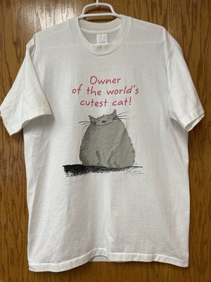 Vtg Shoebox Greetings Novelty T-Shirt Owner of the World's Cutest Cat Size XL