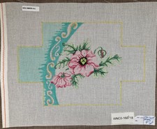 Handpainted Needlepoint Canvas  Poppies Brick Cover   Read Description 