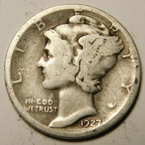1927 S Mercury Dime VG - F   "Actual Coin Pictured - Not Cleaned"
