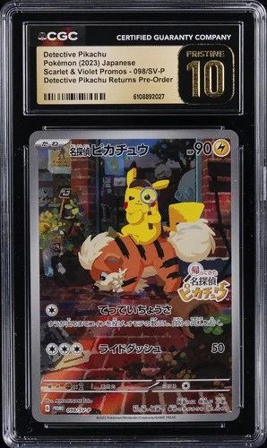 2023 POKEMON SCARLET & VIOLET PROMO DETECTIVE PIKACHU CGC 10 PRISTINE