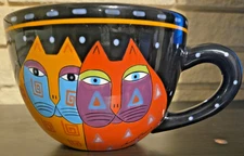 Laurel Burch LG Cat Soup Mug Ganz BC8005 Ceramic Coffee Soup Cup Oversized 18 oz