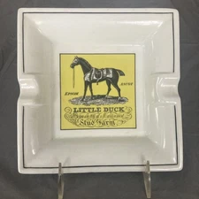Porcelain Ashtray Limoge Paris France Little Duck Stud Farm Horse racing Lovers