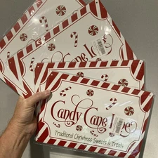 -FOUR- Retro Candy Cane Lane  Metal Signs  8 x 12 you get all four  NEW SEALED