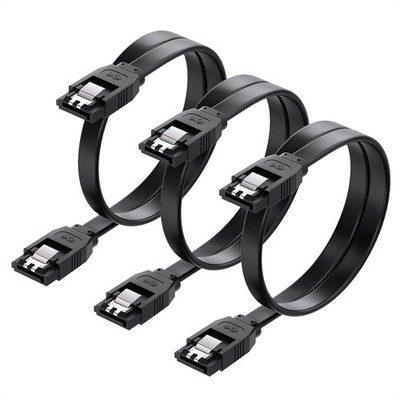Cable Matters 3er Pack SATA III 6,0 Gbps SATA Kabel 60cm 3 Datenkabel in Schwarz