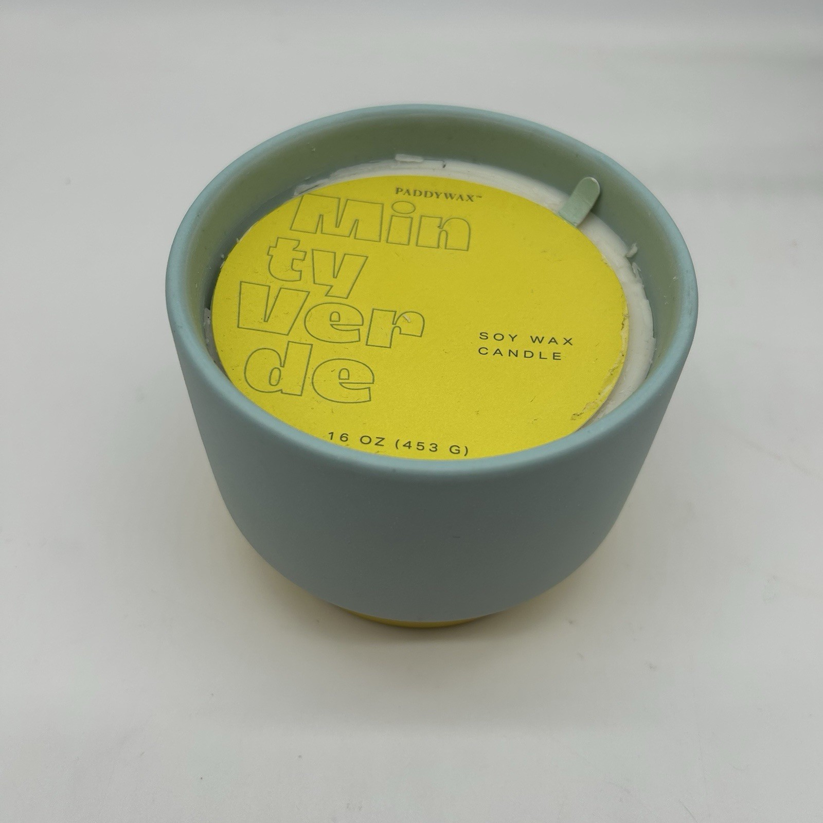 Paddywax Minty Verde Soy Wax Candle 3 wicker hand poured in 