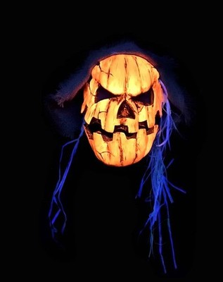 Scarecrow UV Reactive Evil Pumpkin - Zagone Studios ''Orange Glow Pumpkin'' Mask