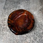 Amoeba Honey Amber Ashtray Mid-Century Art Glass Vintage Blenko