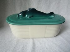 SMF Schramberg schöne große Keramik Deckeldose Fischtopf m. Fisch auf dem Deckel