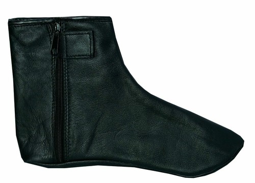 Men's Ladie's Unisex Real Leather Black Socks Khuffs Khuffain for Hajj Umrah UK - Picture 6 of 12