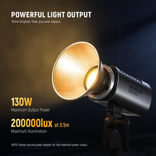 NEEWER MS150B 130W Bi-Color LED Video Light, Bowens Mount, CRI97+, 2700K-6500K - Picture 3 of 9