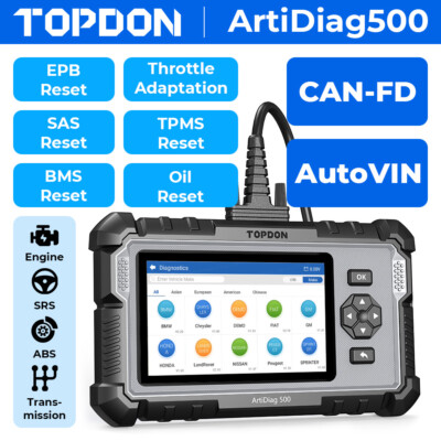 TOPDON AD500 OBD2 Scanner Car Diagnostic Scan Tool Engine ABS SRS Code Reader 