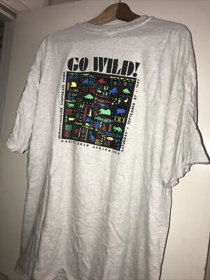 Vtg 90s Hewlett Packard Company Marine World USA Cali Heather Gray T Shirt