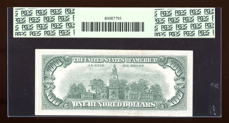 DBR 1966 $100 Legal Fr. 1550 PCGS 55 Serial A00077643A - Image 2 of 2