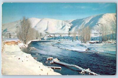 c1950's Methow Valley Washington In Winter Foothills Cascades Mountain Postcard