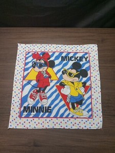  Vintage DISNEY Mickey Minnie Mouse with Sunglasses 1989 Bandana 22x22