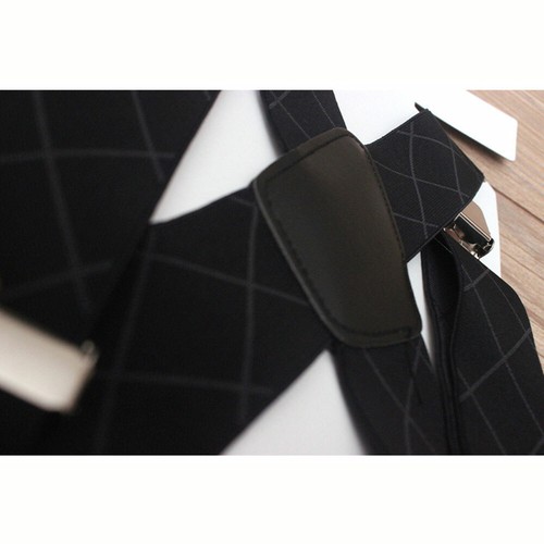 Men's 50mm Wide Suspenders Heavy Duty Elastic Leather Clip On Braces Trousers - Picture 14 of 52