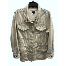 Chaps Ralph Lauren Floral Heavy Cotton Snap/zip Jacket Medium
