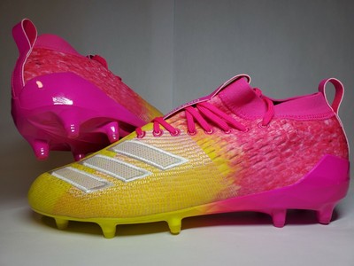 pink and yellow adidas cleats