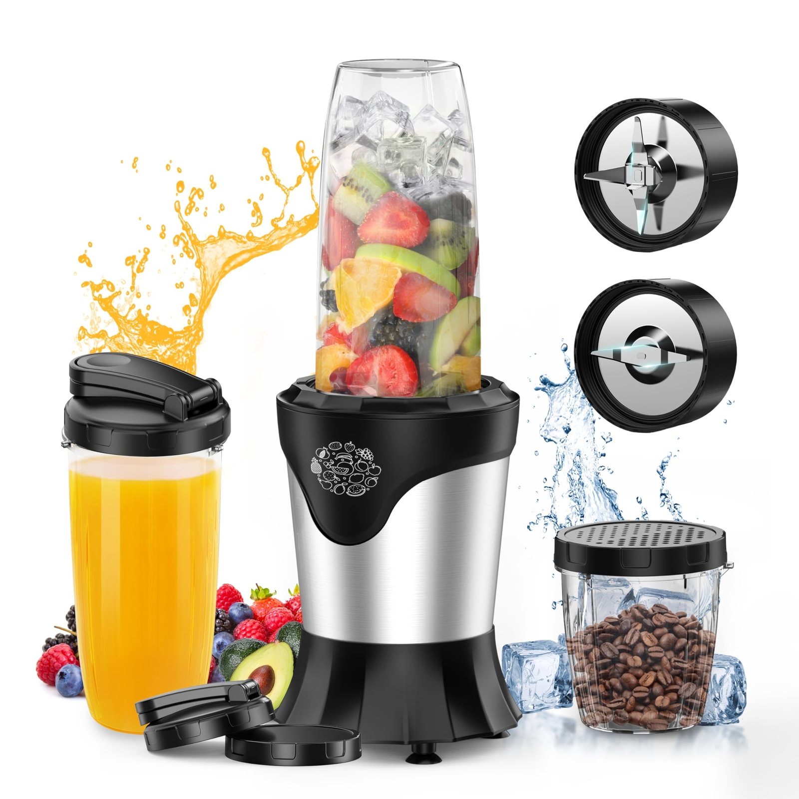 Smoothie Blender 1100W Portable Personal Blender for Shakes and Smoothies wit...