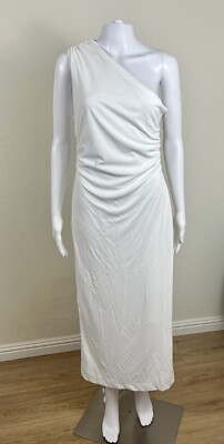 zara white one shoulder dress Zara Womens New Knit White One Shoulder Dress. Size Large