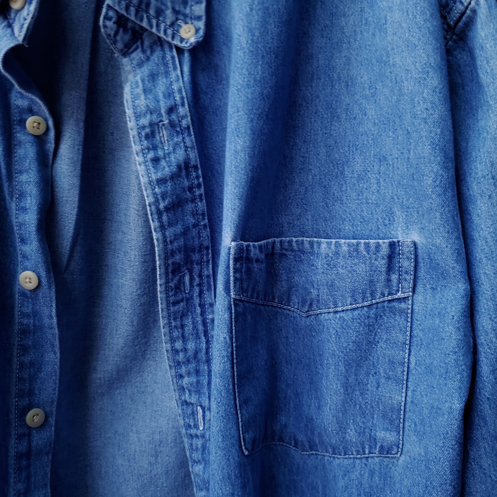 Vintage Basic Editions Denim Button Down Blue Jea… - image 7