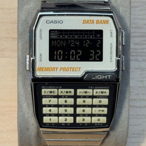 Casio Data Bank Calculator DBC-1500 Vintage 1477 Module Men's Digital Watch RUNS