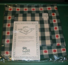 NEW Park Imports Handmade Basket Liner Green with Apples (SU19A)