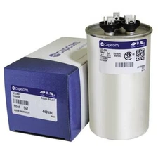 GE Genteq Capacitor Dual Run Round 50/5 uf MFD 440 Volt VAC replaced by CAPCOM