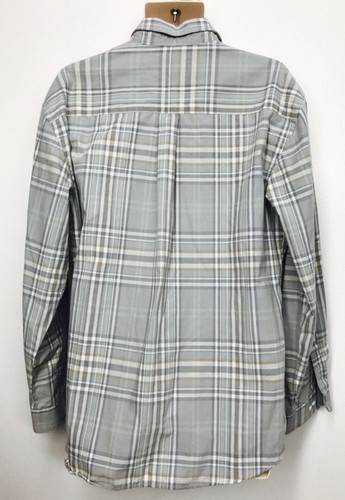 VAN HEUSEN Button Down Madras Check XL Brown Strap Long Sleeve Cotton Polyester - Picture 6 of 12