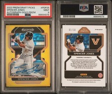 2022 Prizm Draft Picks Gold Prizm Prospect RC Auto Spencer Jones #/10 PSA 9 🔥📈
