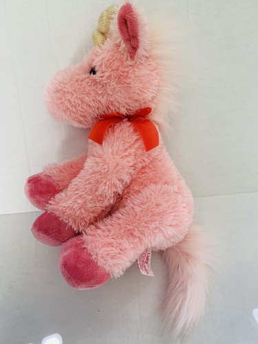 Peluche Rosa Unicornio Luky Peluche Esponjoso Brillo Russ Berrie Juguete Suave - Imagen 8 de 12