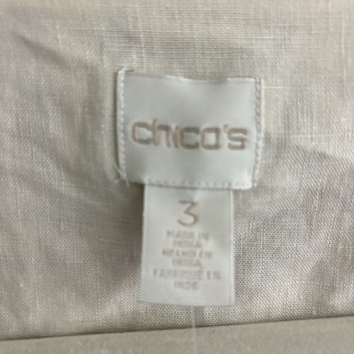 NEW Chico's Jacket Women's 3 US XL Blue Artisan Printed Linen 3/4 Sleeve Pockets - Picture 7 of 17